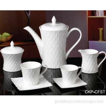 NEW BONE CHINA EMBOSSED  TEA SET